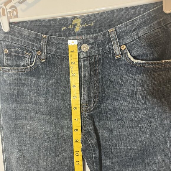 7 for all mankind  Women’s A Pockets Jeans Size 31 Bootcut Blue Cotton Zipper - Picture 7 of 14